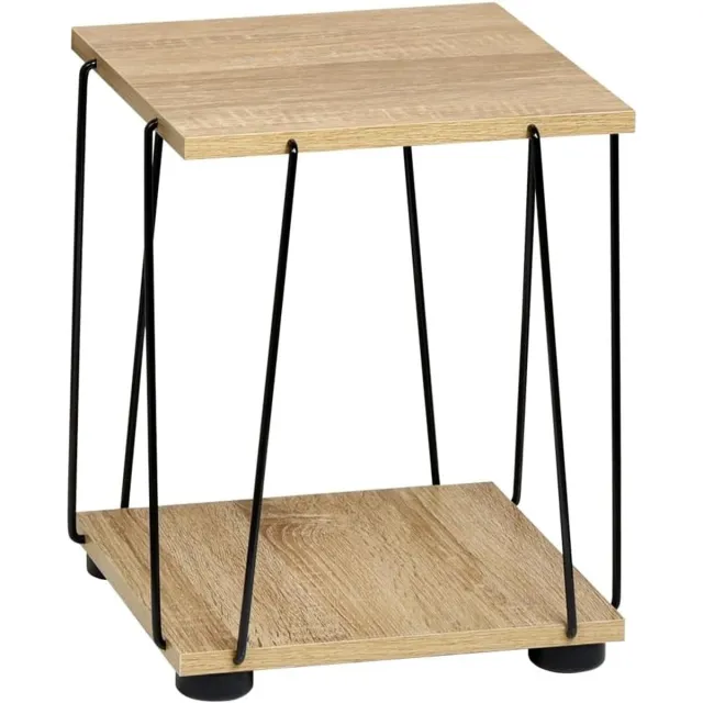 Lexium Store Lectuurbak krantenbak bijzettafel - Zwart - 31,5 x 31,5 x 38,5 cm - FSC-gecertificeerde Houtlook met Metaal - Voor Woonkamer en Slaapkamer