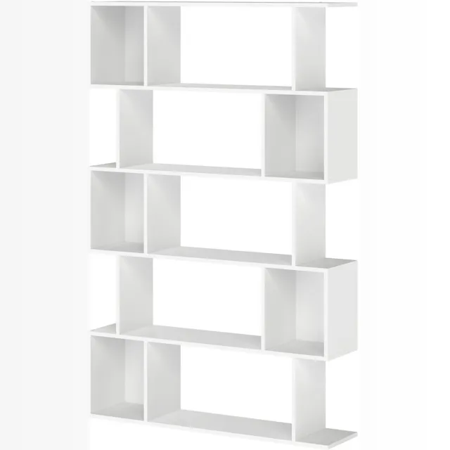 Vasagle Boekenkast - Met 5 Niveaus - Open Opbergvakken - Voor Woonkamer Slaapkamer Werkkamer Matwit