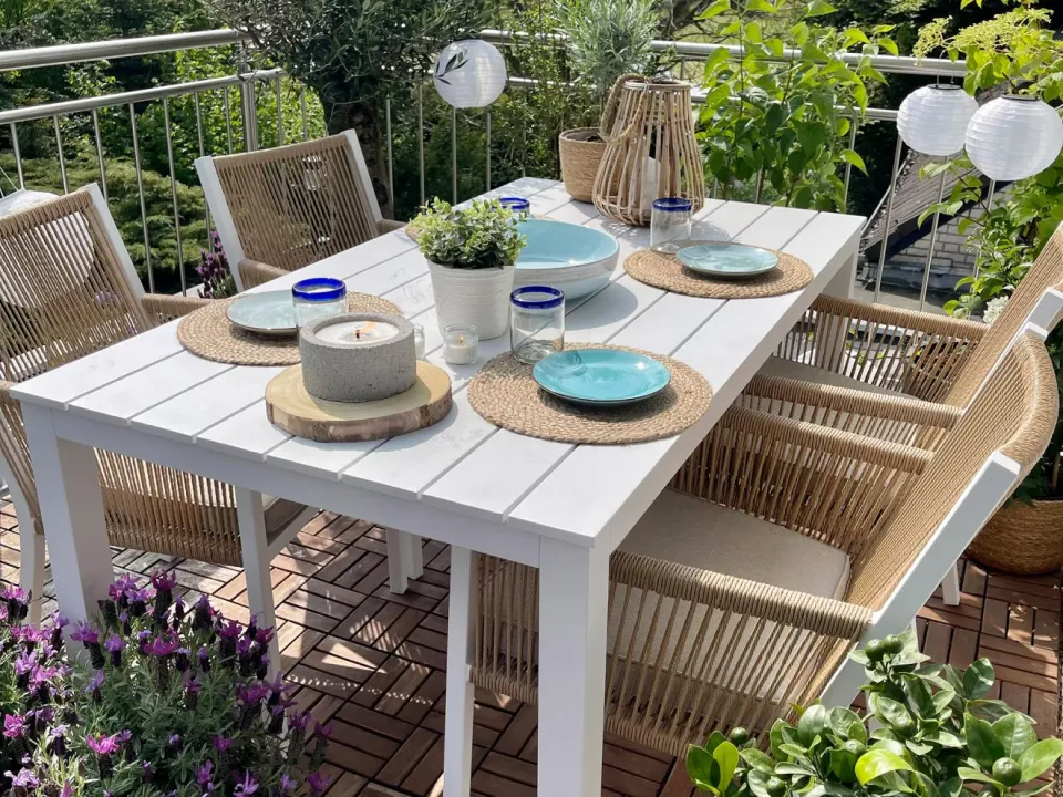 Manifesto Furniture Manifesto Menzano dining tuintafel 160x90x75cm wit, foto 4