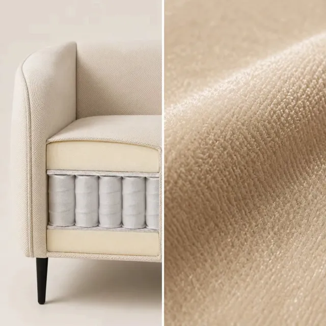 Happiq 2-Zits Bank Beige – Fluwelen Stof - Moderne Loveseat met Pocketvering en Dik Comfortkussen