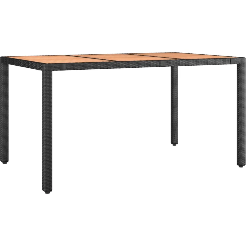 vidaXL 5-delige Bistroset met kussens poly rattan zwart, foto 4