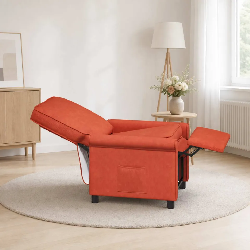 vidaXL Ligstoel Rood-oranje 69 x 95 x 101 cm Stof, foto 3
