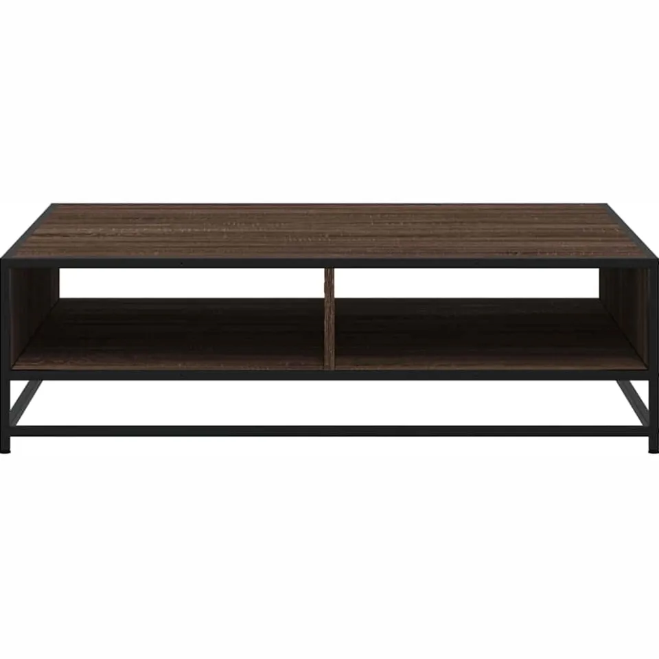 vidaXL Salontafel 100x100x30 cm bewerkt hout en metaal bruin eiken