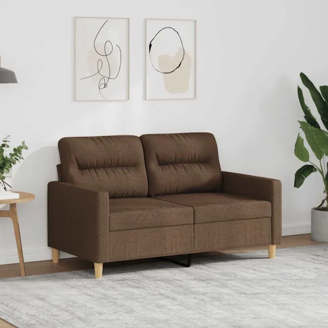 vidaXL Tweezitsbank 120 cm stof bruin