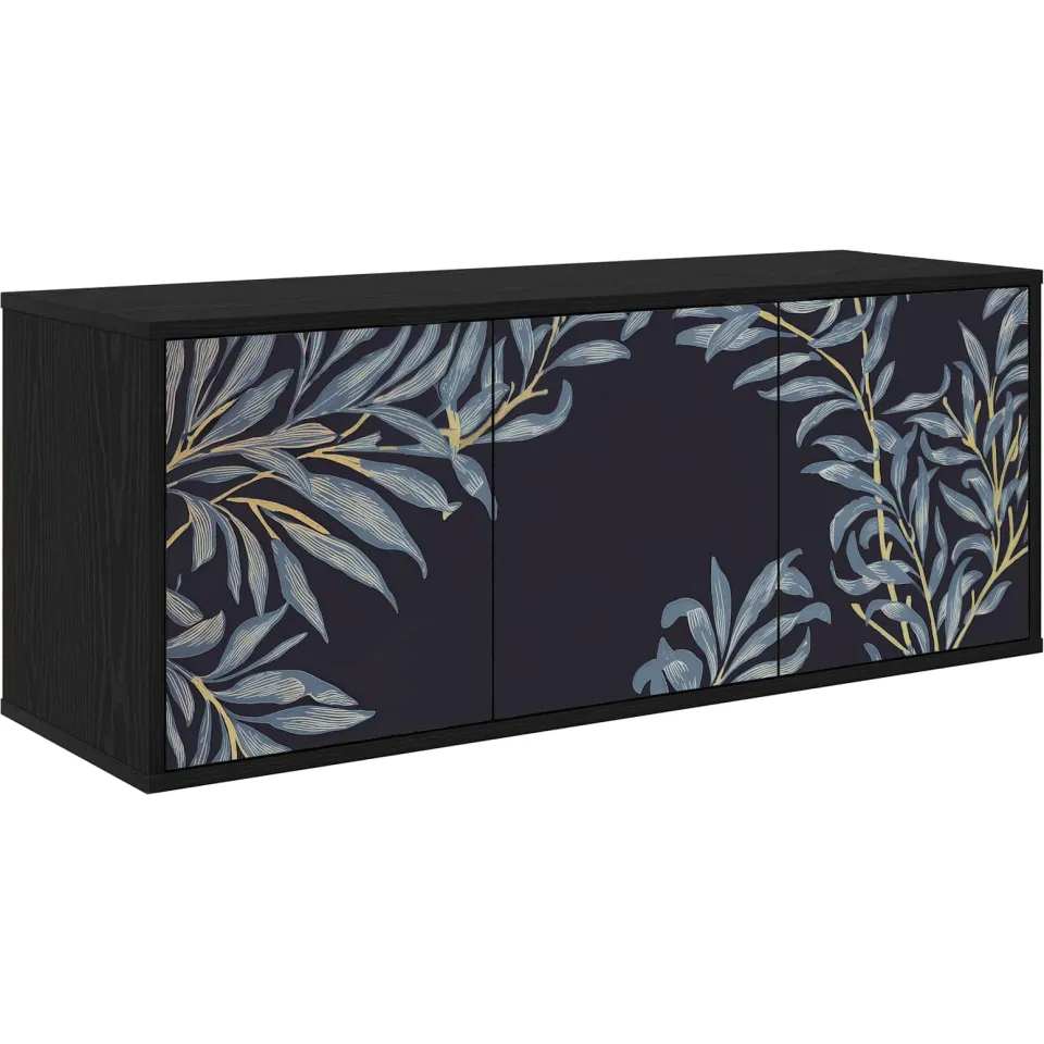 vidaXL Wandgemonteerd tv-meubel DOKKUM 102 x 33 x 40 cm Zwart eiken, foto 3