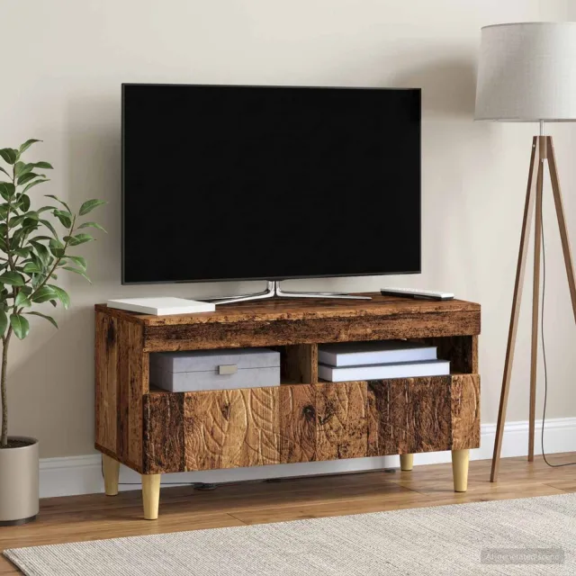 vidaXL LED tv-meubel Oud hout Bewerkt hout bruin