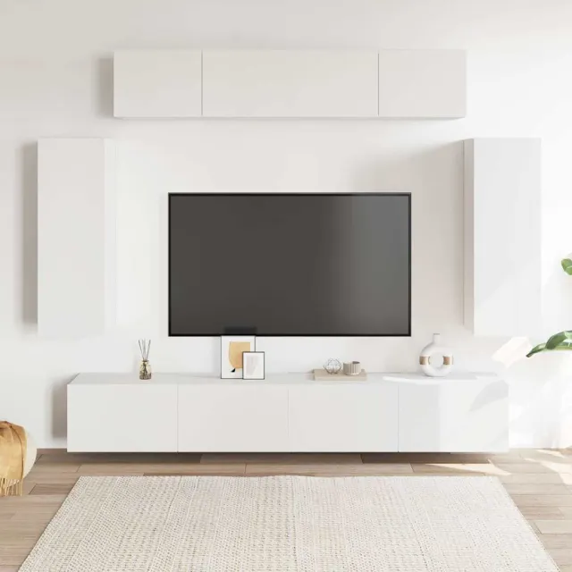 vidaXL 6-delige Tv-meubelset bewerkt hout wit, foto 2