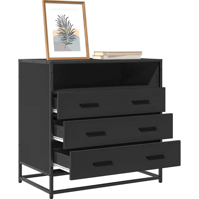 vidaXL Ladekast 70x41x70 cm bewerkt hout zwart