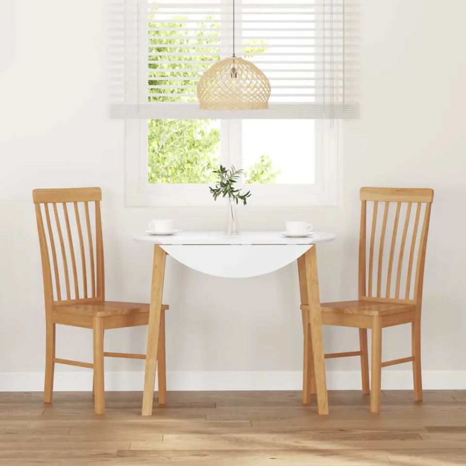 vidaXL Eetkamerstoelen 2 st massief hout rubber bruin, foto 3