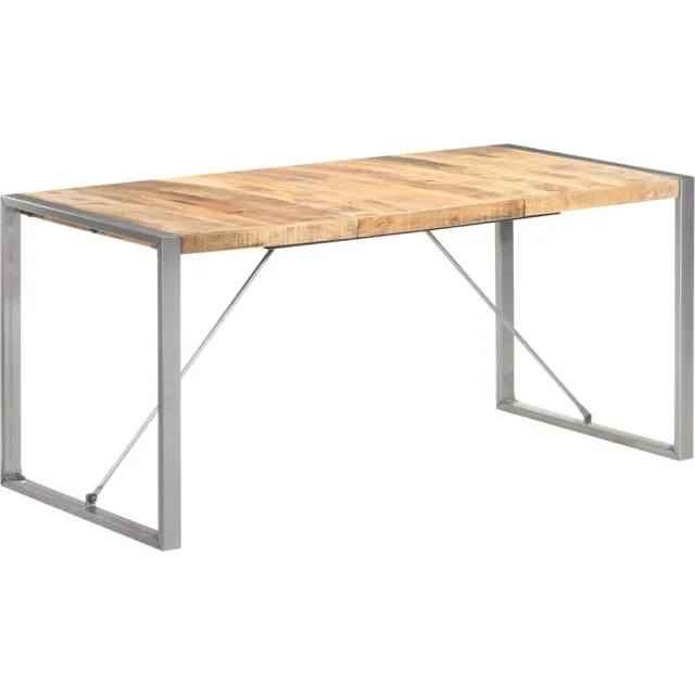 vidaXL Eettafel 160x80x75 cm massief ruw mangohout Bruin