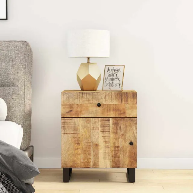 vidaXL Nachtkastjes 50x33x60 cm massief mangohout en bewerkt hout bruin, foto 2