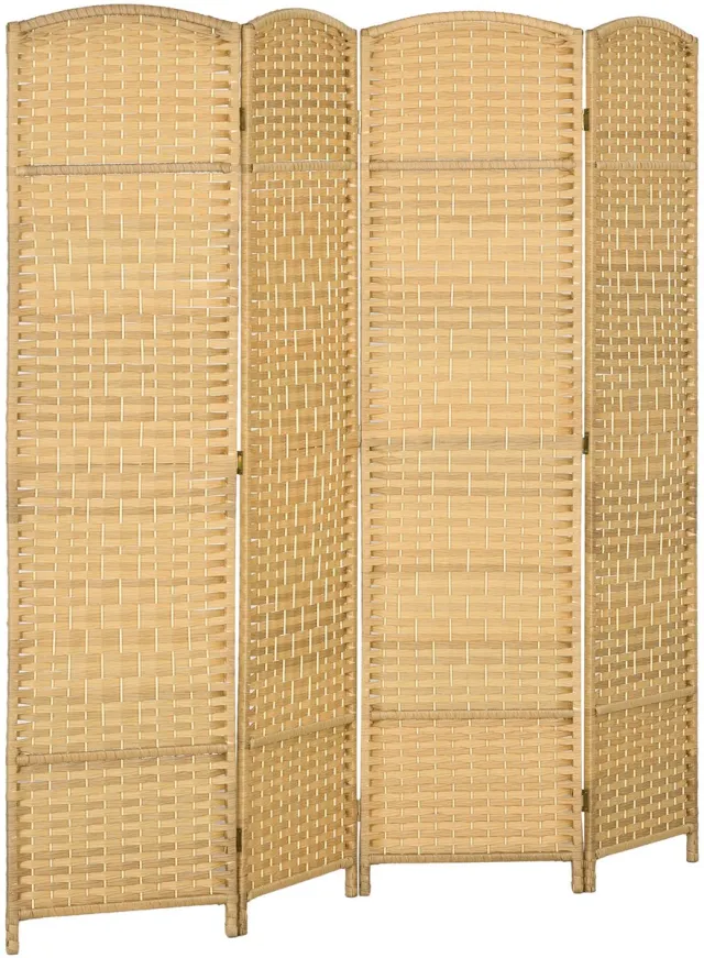 Homcom Kamerverdeler-Polypropylène-180x1,7x180cm-Bois naturel Houtkleur