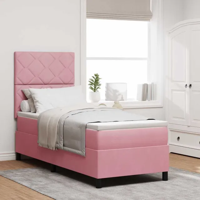 vidaXL LED Box Spring Bed met hoofdeinde Roze 80 x 200 cm Fluweel