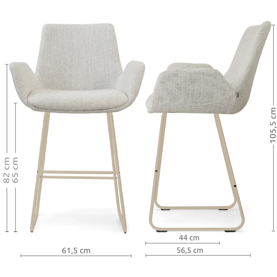 Nolon Nino-Eef barkruk beige gemêleerd - beige onderstel - 65 cm, foto 3