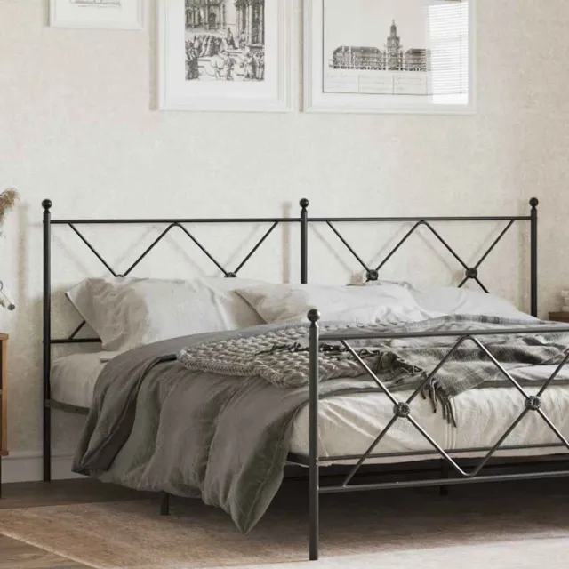 vidaXL Vervangend hoofdbord 180 cm metaal zwart