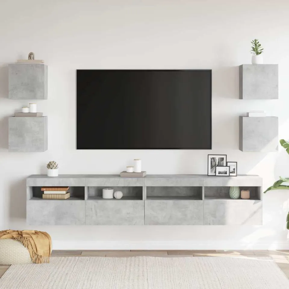 vidaXL Tv-wandmeubelen 4 st 30,5x30x30 cm betongrijs grijs, foto 3