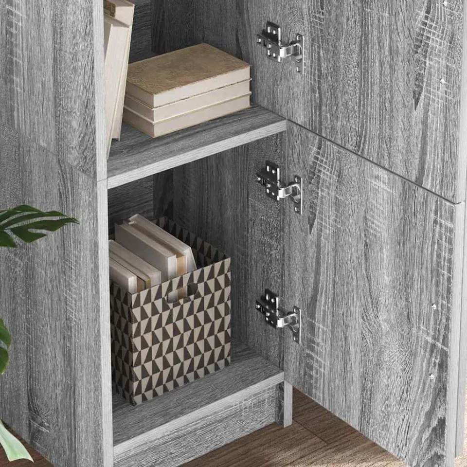 vidaXL Bureau Grijs Sonoma 133.5 x 50 x 124 cm 2 st, foto 3