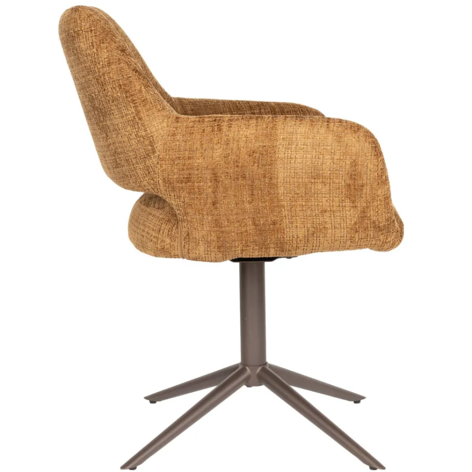 Housecraft Living Merel draaibare eetkamerstoel met armleuningen bruin, foto 5