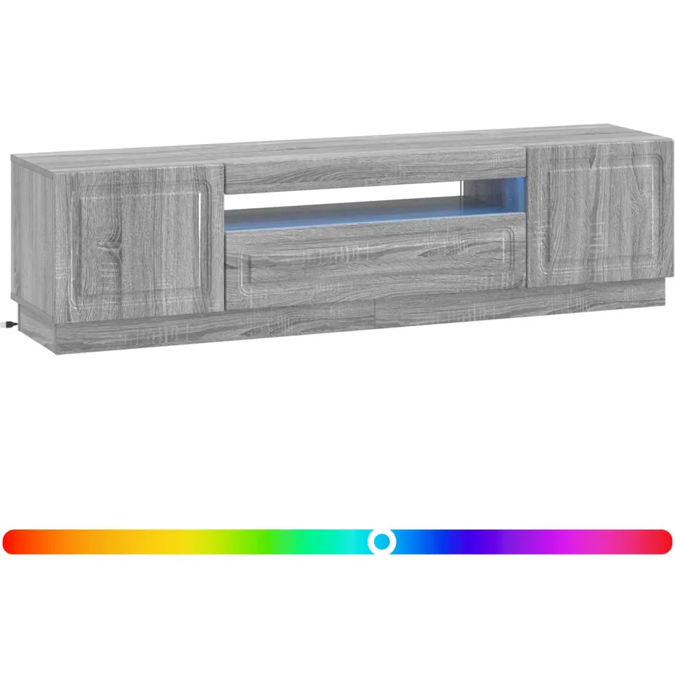 vidaXL LED tv-meubel Grijs Sonoma Bewerkt hout