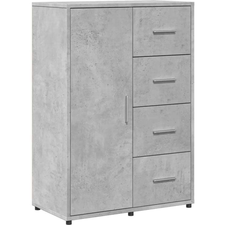 vidaXL Dressoirs 2 st 60x31x84 cm bewerkt hout betongrijs grijs, foto 4