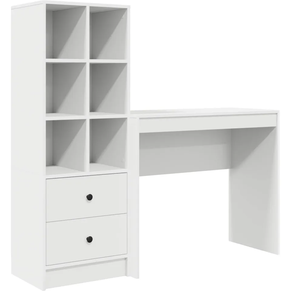 vidaXL Bureau Wit 135,5 x 40 x 127 cm 2 st, foto 3