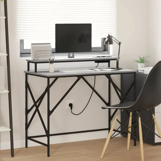 vidaXL Bureau Grijs Sonoma 100 x 50 x 86,5 cm Bewerkt hout, foto 2