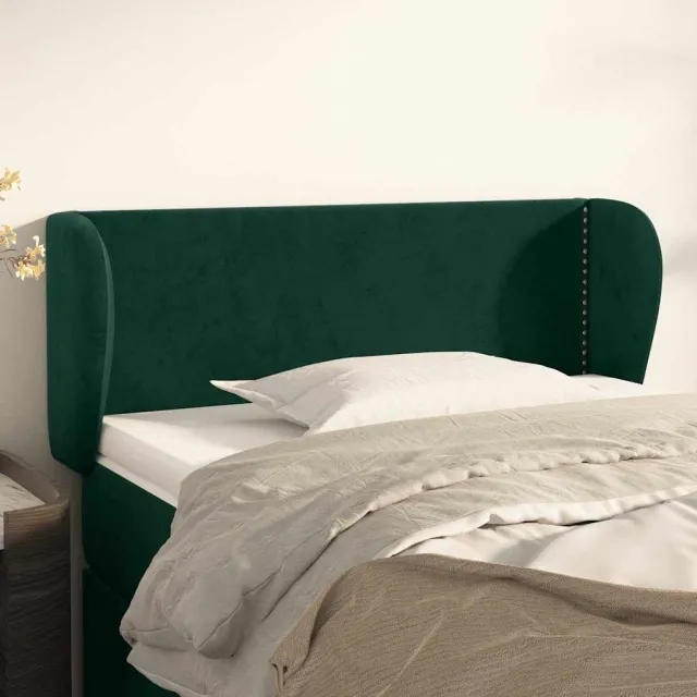 vidaXL Hoofdbord met randen 83x23x78/88 cm fluweel donkergroen groen