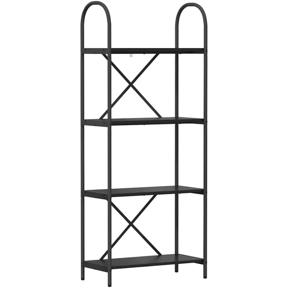 vidaXL Boekenkast 4-laags 60 x 30 x 146 cm Bewerkt hout Zwart Eiken, foto 3