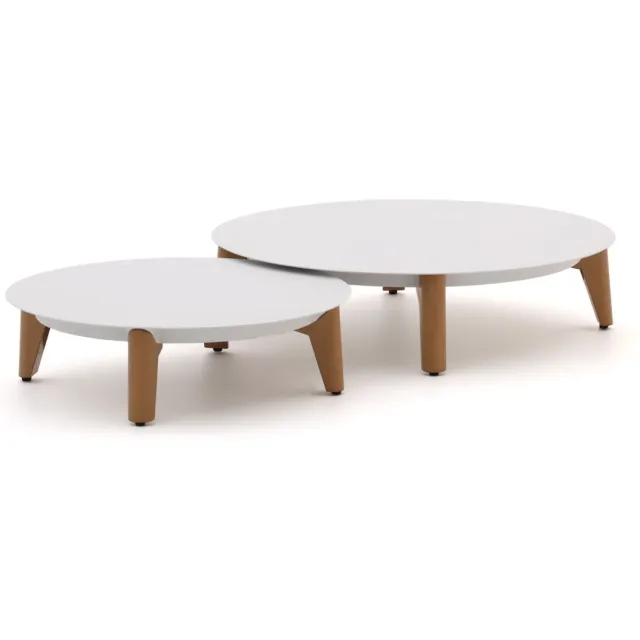 Bellagio tuinmeubelen Bellagio Esenta lounge tuintafel ø86 (h:21cm)/ø 68 (h:19cm) Wit