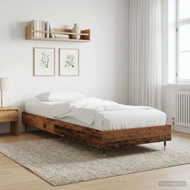 vidaXL Bedframe Oud hout 80 x 200 cm Bewerkt hout Bruin