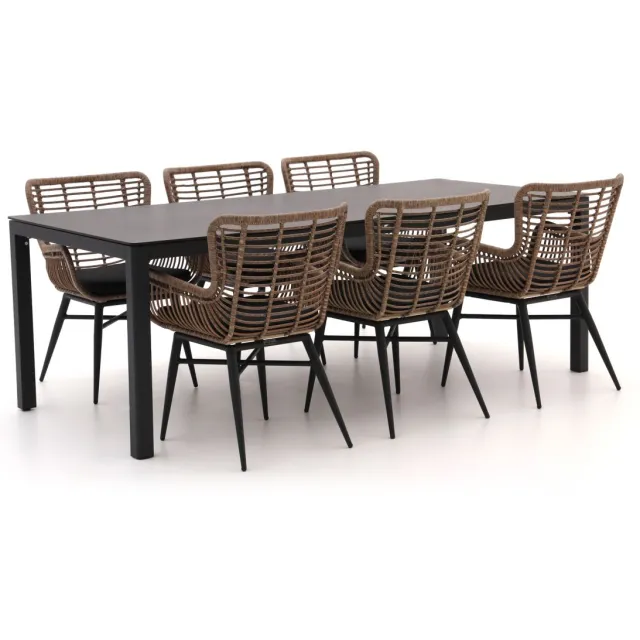 Intenso Furniture Intenso Asti/La Fonte 220cm dining tuinset 7-delig Grijs