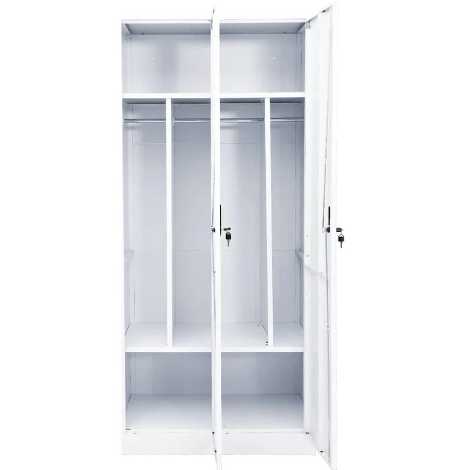vidaXL Kledingkast 80x50x180 cm staal wit, foto 4