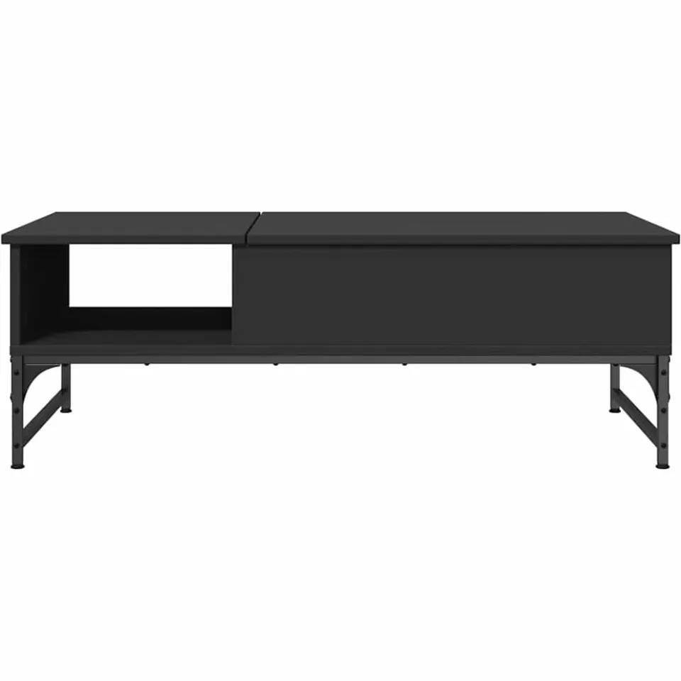 vidaXL Salontafel 100x50x35 cm bewerkt hout en metaal zwart, foto 4