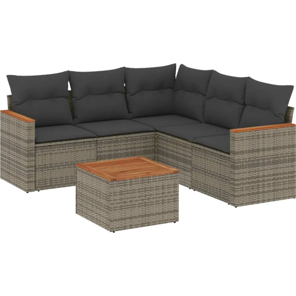 vidaXL Patio Sofa Set 5-zits Grey