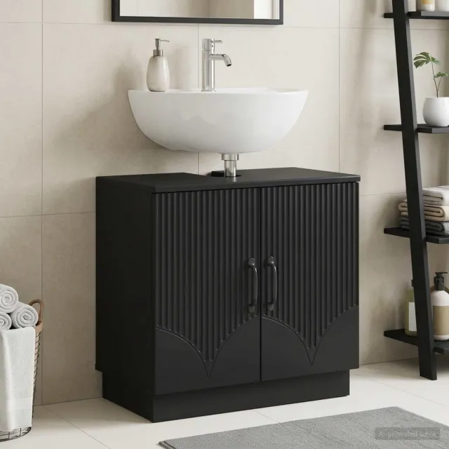 vidaXL Badkamer wastafelkast HOORN Zwart 59,5 x 31,5 x 56 cm, foto 2