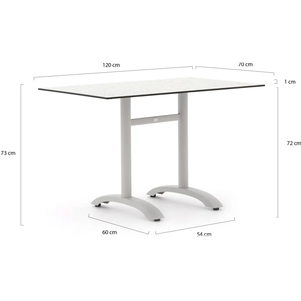 Bellagio tuinmeubelen Bellagio Lisio tuintafel 120x70x73cm taupe, foto 2