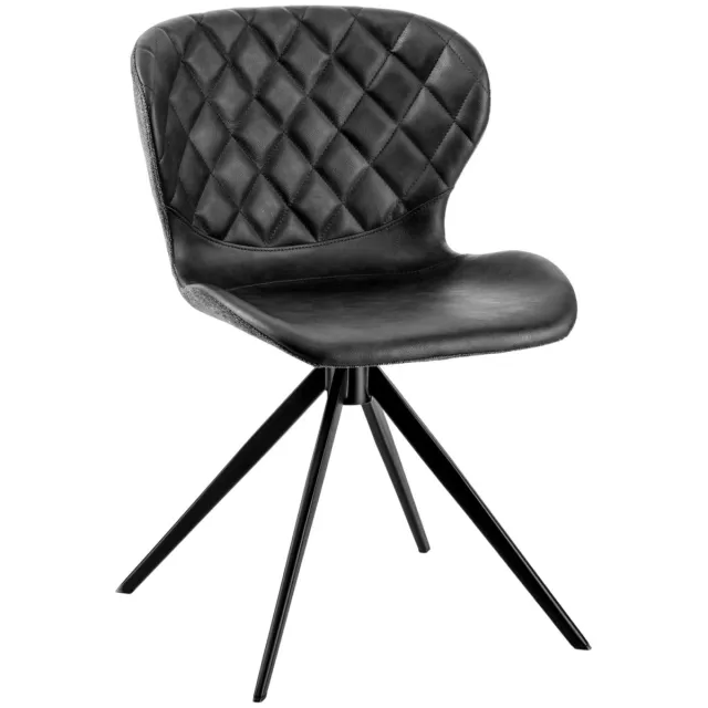 Vega 2x VEGA Stoel Kansas; 49x56x78 cm (BxDxH); zitting zwart/lichtgrijs, frame zwart; 2 stuk / verpakking