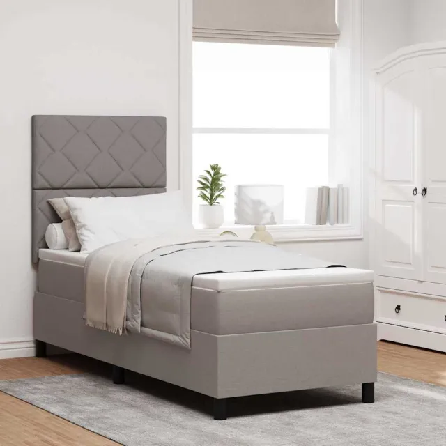 vidaXL Boxspringbed met hoofdeinde Taupe 80 x 200 cm Stof