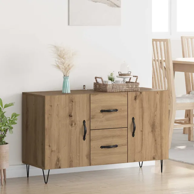 vidaXL Dressoir Artisan Eiken 100 x 36 x 60 cm Bewerkt hout Bruin