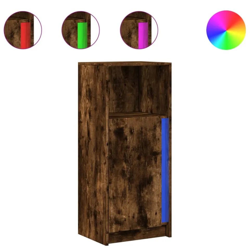vidaXL Dressoir met LED 42,5x34x100 cm bewerkt hout gerookt eikenkleur, foto 3