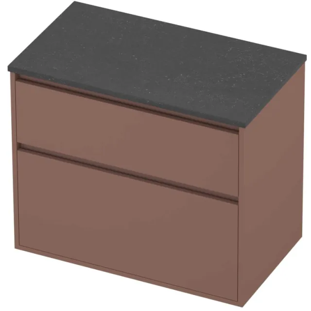 Proline Deck Badmeubelset Hardsteen Greeploos Asymmetrisch 80x46x67 cm Blue Stone Beauty Blush Rosé Goud