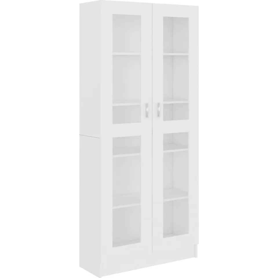 vidaXL Vitrinekast 82,5x30,5x185 cm bewerkt hout wit, foto 3