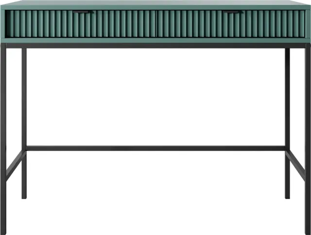 Selsey Vellore - Toilettafel 104 cm - groen met geribbelde fronten, zwarte handgrepen en frame