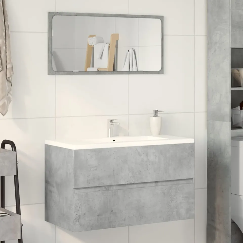 vidaXL Badkamerwandkast 80x38,5x45 cm bewerkt hout betongrijs grijs, foto 3