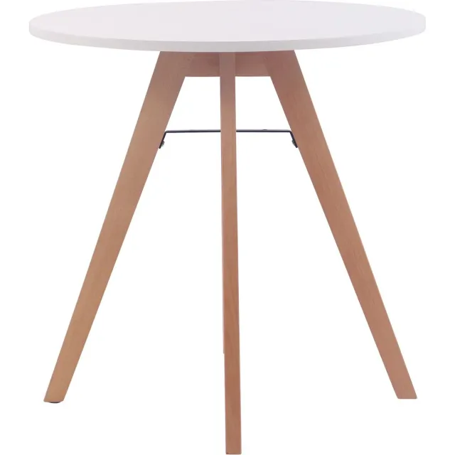 In And Outdoormatch Kleine keukentafel - Eettafel keuken - Rond - Eetkamertafel - 75x75cm - 2 tot 4 personen - Wit White