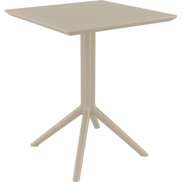 CLP Sky klaptafel - Inklapbare tafel - Rond of vierkant - Tuintafel - Voor binnen en buiten - UV-bestendig - Weerbestendig taupe vierkant