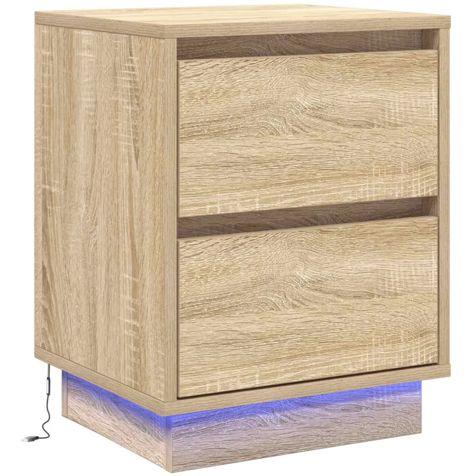 vidaXL Nachtkastje Sonoma Eiken 39 x 34,5 x 50 cm Bewerkt hout, foto 3
