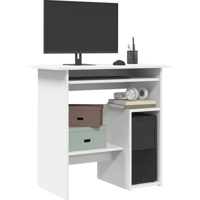 vidaXL Bureau 80x45x74 cm bewerkt hout wit