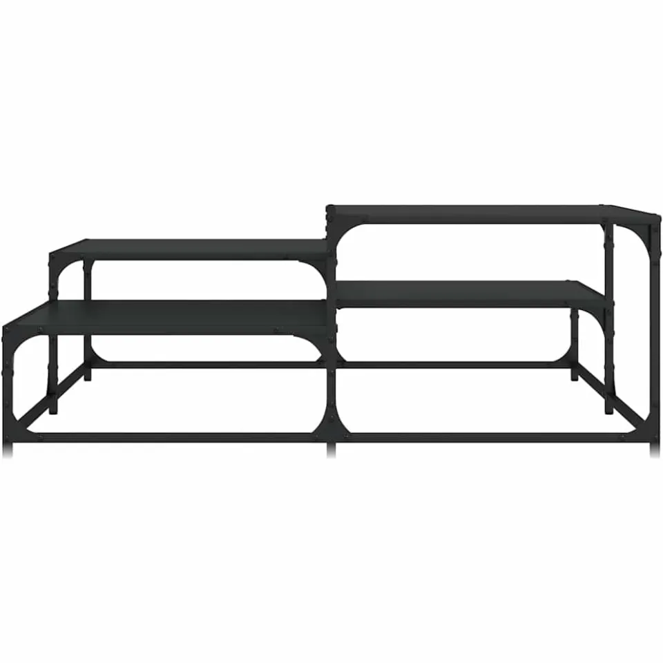 vidaXL Salontafel 107x107x40 cm bewerkt hout zwart, foto 3