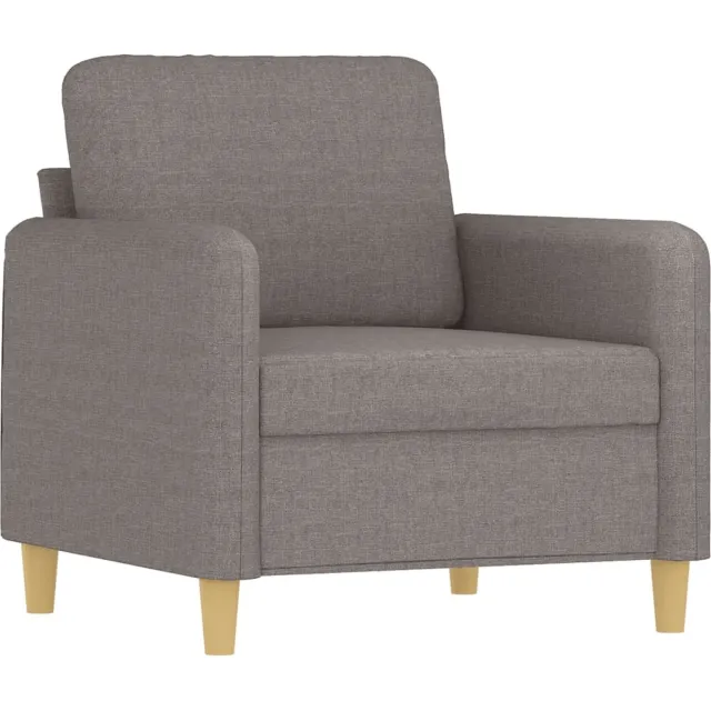 vidaXL Fauteuil - met - voetenbank - 60 - cm - stof - taupe